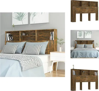 Immagine prodotto di vidaXL Testiera con ripiani in rovere fumé 160x19x103,5 cm - Testate e piedi