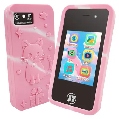 Immagine prodotto di Telefono giocattolo per bambini - Smartphone per bambini con 18 app - Touchscreen da 3 pollici - 16 GB - Per bambine da 3 a 10 anni