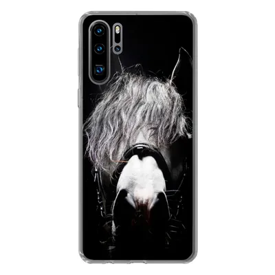Produktbild von MuchoWow® Handyhülle Schutzhülle Hülle für Huawei P30 Pro Pferd - Porträt - Schwarz - Weiß Silikon Softcase Handy Hülle - Schutzdeckel