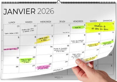 Image de Calendrier mural 2025/2026 - Planificateur annuel format A4