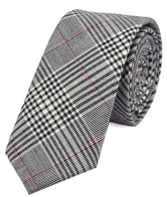 Produktbild von DonDon Herren Krawatte 6 cm kariert grau-schwarz