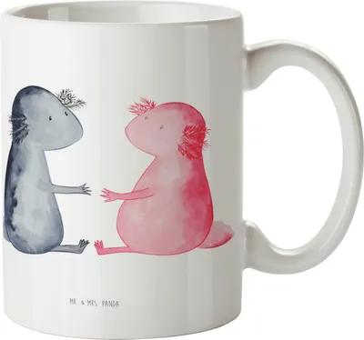 Produktbild von Mr. & Mrs. Panda Kinderbecher Axolotl Liebe - Weiß - Geschenk, Kindergarten Tasse, Valentinstag, Plastikbecher, Ehemann, Haferl, Freund, Pott, Kindertasse, Mehrwegbecher