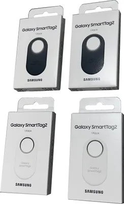 Obrázok produktu pre Samsung Galaxy SmartTag2 Bluetooth tracker, zobrazenie kompasu, vyhľadávanie v okolí, s výdržou batérie až 500 dní, vodotesný, čierny/biely (4 ks)