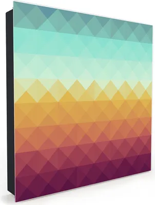 Produktbild von Nachbildung-Schlüsselkasten, Magnetpinnwand und Memoboard mit Glasfront Motiv Retro Dreiecke