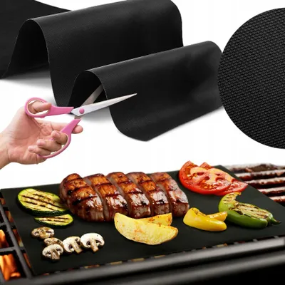 Produktbild von 8 szt. mata teflonowa do grilla; tacka do pieczenia grillowania; mata do piekarnika