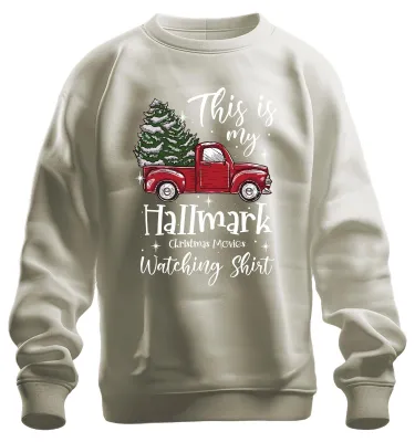 Produktbild von This is my Hallmark watching Shirt - Weihnachten Sweatshirt Pullover, Natur, M
