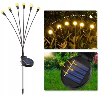 Zdjęcie produktu dla LAMPKA SOLARNA OGRODOWA Wbijana 6 LED Lampki KULKI Słupek Ogrodowy 1384