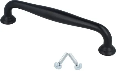 Produktbild von MS Beschläge Möbelgriff Zamak Schwarz matt 128mm Lochabstand Serie UZ70 inkl. Montageschrauben M4x25mm