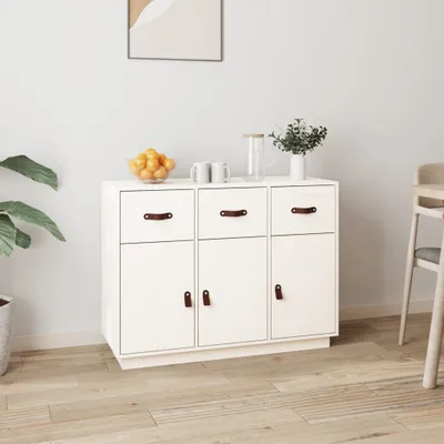 Produktbild von vidaXL Sideboard Weiß 100x40x75 cm Massivholz Kiefer