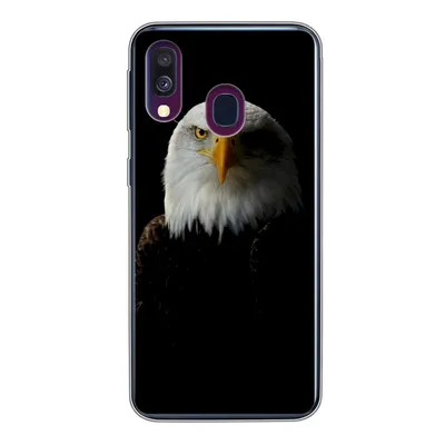 Produktbild von MuchoWow® Handyhülle Schutzhülle Hülle für Samsung Galaxy A40 Adler - Vogel - Schwarz Silikon Softcase Handy Hülle - Handy-Tasche