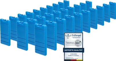 Produktbild von VonBueren 30 x Kühlakkus für Kühltasche | 12h Lange Kühlung | ca. 200 g je Kühlakku | ca. 8,1 x 15,2 x 2,2 cm | auch für Kühlbox