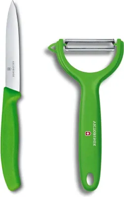 Image de Éplucheur vert, couteau tranchant à double tranchant, ergonomique, pour fruits et légumes