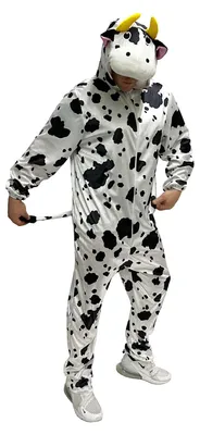 Produktbild von Foxxeo Kuh Kostüm für Erwachsene Damen Herren Tier Overall Tierkostüm Größe S-XXXL - Fasching Karneval, Größe:XXL