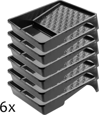 Produktbild von KADAX Farbwanne "Frok", große Farbschale aus Kunststoff, Malerbedarf, Schwarz, 25 cm, 6 Stück