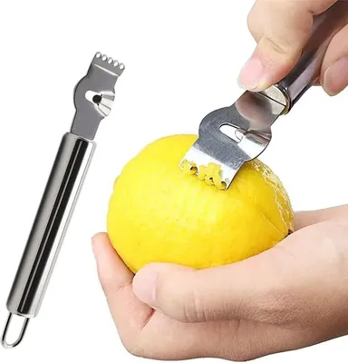 Produktbild von Zitronen Zester Schäler Zitronenreibe Professioneller Zitronen Zester mit Zimt Messer Edelstahl Zitronen Scheibe für Limetten Orangen Küchen Werkzeug