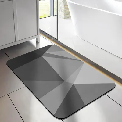 Produktbild von Badematte Rutschfester,Badematten Duschvorleger rutschfest,Badezimmerteppich absorbierender Badteppich,Badteppich rutschfest Waschbar.rutschfeste Badematte Badematten,40x60cm,Modern,Grau