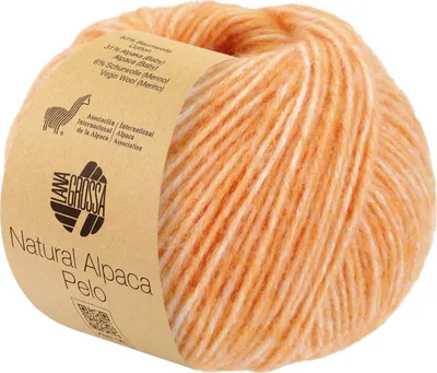 Produktbild von Lana Grossa NATURAL ALPACA PELO 50 g flauschige Netzgarnstruktur gefüllt mit Baby-Alpakafasern 125 m Farbe 019 - Apricot meliert