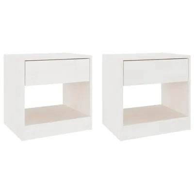 Productafbeelding van Nachtkastjes 2 st 40x31x40 cm massief grenenhout wit