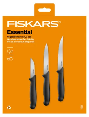 Produktbild von Fiskars 3er-Set Gemüsemesser Essential