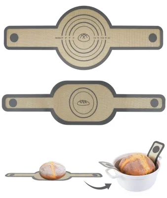 Image de Tapis de cuisson antiadhésif pour pain - Tapis en silicone résistant à la chaleur, idéal pour les cocottes et les moules à pain - Lot de 2