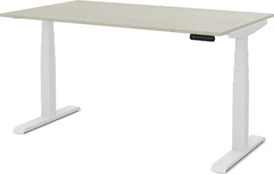 Produktbild von ASSMANN Elektrisch höhenverstellbarer Kinderschreibtisch JUNIOR Eiche Polar Weiß, 120x80cm, Memoryfunktion, Kollisionsschutz, 2-fach-Motorik