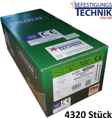 Image de Prebena Agrafes WD-50CNK 50mm galvanisé 4C-WD75 Makita AT2550A Haubold BK 2550 PN 2550 KL-54 4,32M P