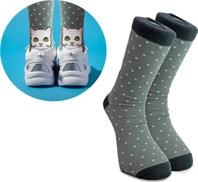Produktbild von Katzen auf der Ferse Socken in 36-40 im Paar