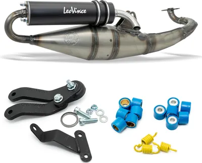 Zdjęcie produktu dla LeoVince kompletny system aluminiowy czarny do APRILIA SR STEALTH/RACING / KEEWAY FOCUS - MATRIX 50 / do YAMAHA AEROX 50 KAT
