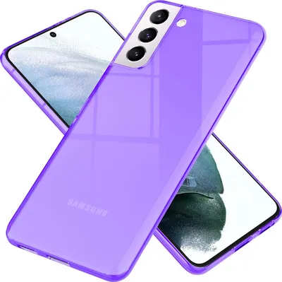 Produktbild von NALIA Neon Handy Hülle für Samsung Galaxy S21, Transparent Case Silikon Cover Lila