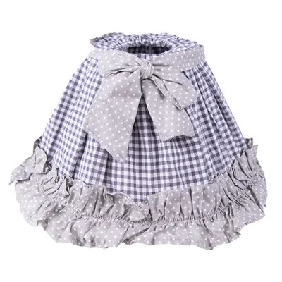 Zdjęcie produktu dla Abażur lampy, mieszanka lnu i bawełny, 23x15 cm, szaro-biały, Clayre & Eef, 6LAK0530M