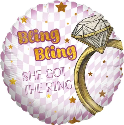 Produktbild von Folienballon Bachelorette Bling Bling Rund 45cm Motiv 2 Luftballon Deko Ballon