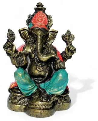 Imagen del producto de Elefante Ganesha hecho a mano, de resina, para decoración