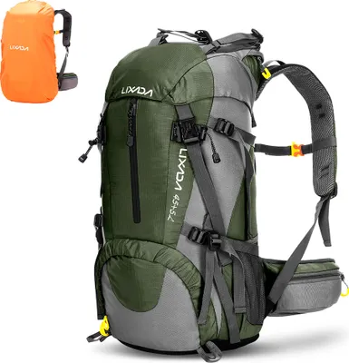 Wanderrucksack 50L Wasserdicht – Mit Regenhülle, Trekkingrucksack Für Camping, Bergsteigen, Herren & Damen