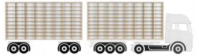 Image de ArtTwist 2x vitrine pour modèles réduits de voitures | Rangement Hot Wheels à 160 compartiments | Vitrine de collection suspendue 78,5 cm x 40 cm x 4 cm | Casier en bois pour décoration murale et organisation (camion 009)