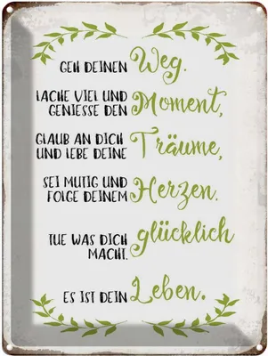 Produktbild von vianmo Blechschild 40x30 cm geh deinen Weg lache viel Spruch Zitat