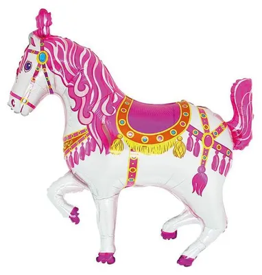 Obrázok produktu pre Cirkusové kone Pink - fóliový balónik - 70 cm