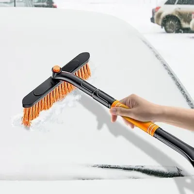 Produktbild von Abnehmbarer Eiskratzer mit Griff und rotierender Schneebürste für Auto und LKW