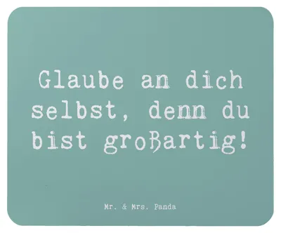Produktbild von Mr. & Mrs. Panda Mauspad Spruch Selbstvertrauen stärken - Meeresbrise - Geschenk, computer mousepad, Mutmacher, Zuversicht, Selbstliebe, Mouse Pad, ermutigend, Trost