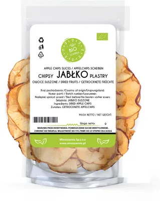 Zdjęcie produktu dla Chipsy jabłkowe plastry Jabłka suszone500g krojone z jabłek ze skórką