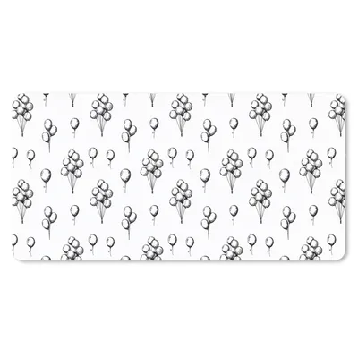 Produktbild von MuchoWow® Mauspad Mousepad Ballon - Muster - Schwarz und Weiß 60x30 cm - Mousepads - Maus Mat - Pad - Mausunterlage - Nachhaltig