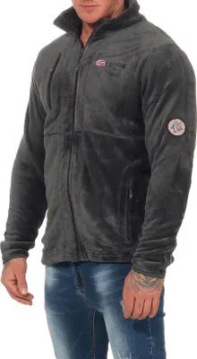 Produktbild von Geographical Norway Herren warme flauschige Fleece Jacke Outdoor Sweater Ski Sport Freizeit G-Hunter, Grau, Größe S