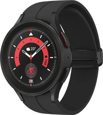 Produktbild von Samsung Galaxy Watch5 Pro 3,56 cm (1.4") OLED 45 mm Digital 450 x 450 Pixel Touchscreen 4G Schwarz WLAN GPS