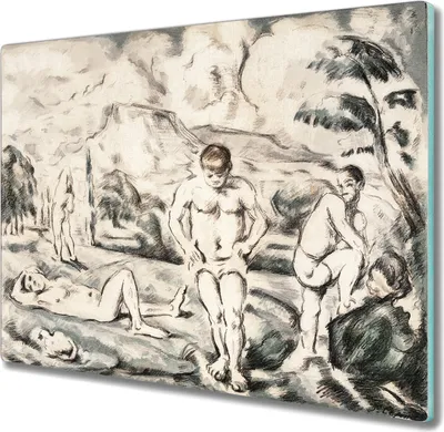 Produktbild von Coloray Küchenbrett Kochplattenabdeckung Hackbrett Schneidebrett Herdabdeckplatte 60x52 cm - Landschaft Baum