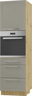 Produktbild von Backofenschrank Kvantum Q-D14/RU/3A Vollauszug 60cm Korpus- & Frontfarbe wählbar,beige matt,eiche artisan