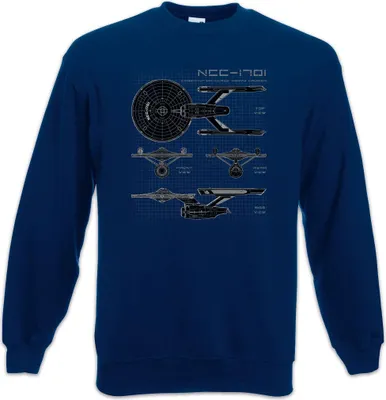 Produktbild von Urban Backwoods Star Ship Blueprint, Sweatshirt, Farbe: Navy, Größe: XL
