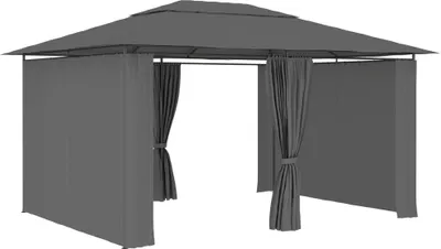 Produktbild von vidaXL Gartenpavillon mit Vorhängen 4 x 3 m Anthrazit