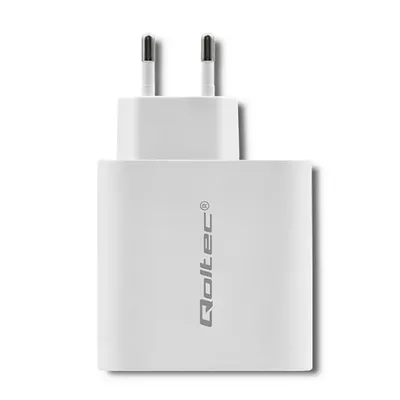 Obrázok produktu pre Nabíjačka Qoltec 51715| 63 W | 5-20V | 1,5-3A | USB typ C PD | USB QC 3.0 | biely