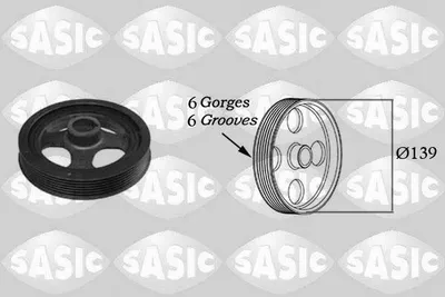 Produktbild von SASIC 2156028 Riemenscheibe Kurbelwelle für TOYOTA Yaris Schrägheck (P1) 139mm