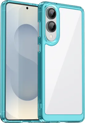 Produktbild von Schutzhülle für Samsung Galaxy S25 Edge Klar Rückseite Stoßfeste TPU Silikon Bumper Hülle Hellblau