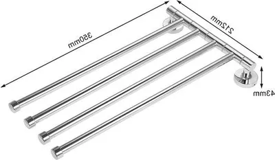 Obrázek produktu pro Držák na ručníky Famanu, 4 ramena, nerezová ocel, montáž na zeď, úsporný design